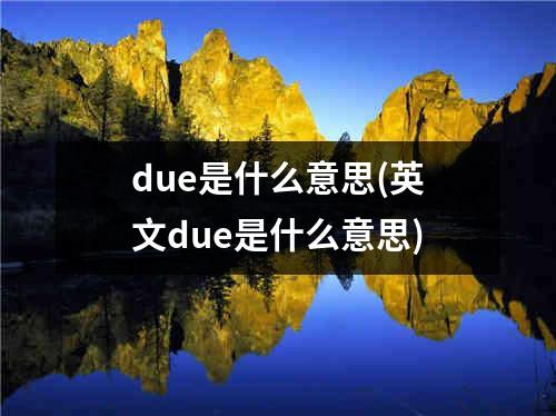 due是什么意思(英文due是什么意思)